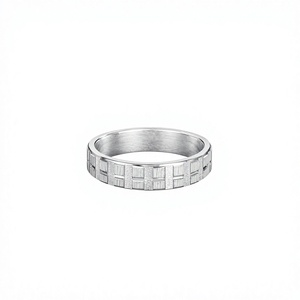 Anillo de Boda Geométrico de Plata 925, Minimalista, Unisex, para Uso Diario - Product Image 1