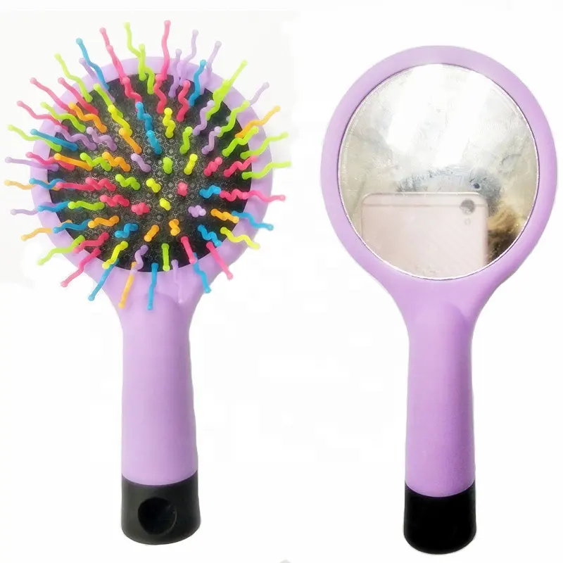 Fashion Salon Hair Styling Tools Magic 360 Degree Detangling Hair Brush Round 3d Curling Ball Hair Brush Comb With Mirror