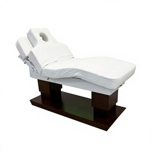Kisen Modern Electric 4 Motors Beauty Salon <b>Bed</b> With Wooden Base <b>LED</b> Light Adjustable Armrests Remote Control Customized Color - Product Image 1