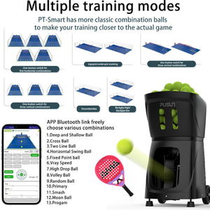 Lanceur de balles de <span class=keywords><strong>padel</strong></span> PT-SMART PRO PUSUN pour entraînement en intérieur et en extérieur avec télécommande via application. - Product Image 4