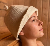 Chapeau de sauna en laine brodé personnalisé OEM ODM avec logo, couvre-chef de sauna réutilisable pour spa, club et sauna à domicile, commande en gros