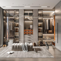 Armoire, placard, dressing, chambre à coucher, avec étagères ouvertes et tiroirs