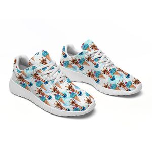 Maßgefertigte Giraffen-Eiscreme-Muster Sneaker Unisex Luxus-Design Sportschuhe Popcorn-Dämpfungsohle Atmungsaktive Mesh-Walkingschuhe - Product Image 4