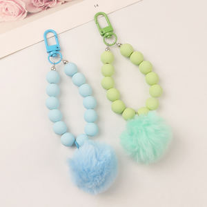 جديد أفخم الكرة سوار سلسلة مفاتيح زوجين قلادة سلسلة سحر بومبوم حلقة مفاتيح هدية الديكور - Product Image 6