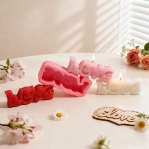 Moule à gâteau en silicone en forme de bougie d'amour pour la Saint-Valentin, décoration DIY - UNIMOUND LFM-216, compatible lave-vaisselle - Product Image 3