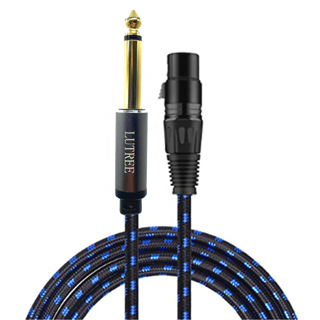 Female XLR to 1/4 (6.35mm) TS Mono Jack Unbalanced Microphone Cable Mic Cord for Dynamic Microphone