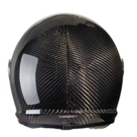 Casque de moto intégral rétro en fibre de carbone 3K avec Bluetooth - Certifié 3C - Unisexe - Direct usine