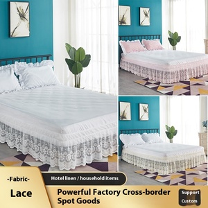 Falda de Cama Individual de Verano, Color Sólido, Estampado de Plantas, 100% Poliéster, 200 Hilos, Cubrecama Elástico Desechable, Venta al por Mayor - Product Image 2