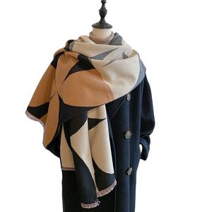 Abiti da sera da donna da 65*180 cm sciarpe con motivo geometrico in cotone Jacquard coperta Cardigan Cape da donna sciarpa in Cashmere - Product Image 1