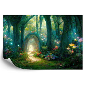 Fondos de pantalla de Naturaleza y paisaje, <span class=keywords><strong>bosque</strong></span> mágico de cuento de hadas <span class=keywords><strong>en</strong></span> <span class=keywords><strong>la</strong></span> <span class=keywords><strong>noche</strong></span>, Mural fácil de instalar, decoración de pared extraíble - Product Image 2
