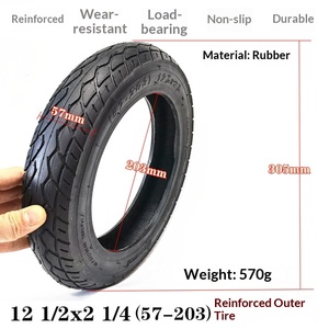 Pneumatico per Bicicletta Elettrica Rinforzato 12 1/2*2 1/4, Copertone per Scooter Elettrico 57-203, Pneumatico Gonfiabile 12x2125 - Product Image 3