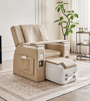 Chaise de manucure multifonction de luxe pour salon de beauté, avec bain de pieds, inclinable, réglable, massage électrique, chaise de pédicure