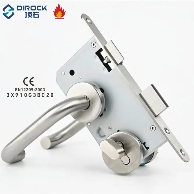 Kunci Pintu Tanggam Keamanan Baja Tahan Karat Kualitas CE EN12209 Kunci Tanggam Silinder dengan Pegangan Tuas