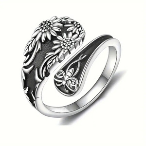Anello Boho con Fiore e Ape per Donne, Gioielli di Moda Ispirati al Vintage, Vendita all'Ingrosso - Product Image 1