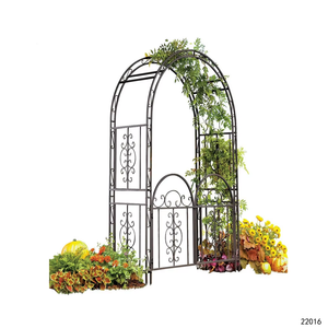 Arche décorative en <span class=keywords><strong>fer</strong></span> <span class=keywords><strong>forgé</strong></span> noir de style industriel français, robuste, en forme de cage à oiseaux, pour mariage et plantes grimpantes - Product Image 6