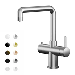 Robinet d'eau chaude instantanée 3 voies noir, acier inoxydable, w, kit d'ustensiles de cuisine pour faire bouillir de l'eau chaude