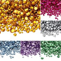 12 grilles multi-tailles verre dos plat ongles strass SS6-SS30 cristal AB clair rond paillettes gemme pour bricolage décorations d'art d'ongle