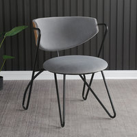Ensemble table à manger et chaises de luxe nordique Chaises de dîner en métal au design moderne avec dossier souple pour la maison ou l'hôtel Café