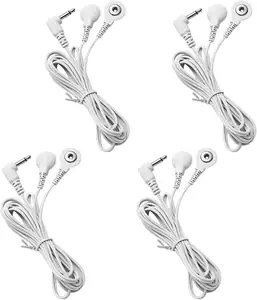 4 Count Wires 3.5mm Plug TENS to 3.5mm Snap Electrode Wires for TENS Unit Electrodes Lead Wires for TENS