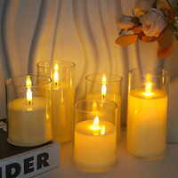 LED Flammenlose Kerze Wiederaufladbar Fernbedienung Zylinderform PP Handgefertigt Realistisches Wachs Großhandel Hochzeit Weihnachtsdekoration