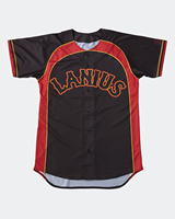 Jersey Baseball Jahitan Custom Meksiko, Bahan Polyester Cepat Kering, Model Throwback, Kancing, Cetak Sublimasi