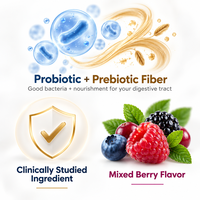 Gummies Probiotiques Prébiotiques Mélange de Fibres Nutrition Quotidienne Complément Alimentaire Fabricant OEM ODM Fournisseur en Gros Marque Privée