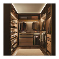 Armoire de chambre à coucher en bois massif à quatre portes avec portes vitrées noires, étagère ouverte, tour de rangement personnalisée, battants de luxe, autoportante