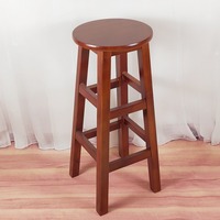 Tabouret haut en bois massif pour bar et cuisine - Option de siège polyvalente pour différents environnements, facile à assortir à n'importe quel décor
