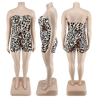 Ensemble de Shorts pour femmes, combinaison d'été Sexy sans tube à imprimé léopard, nouvelle collection