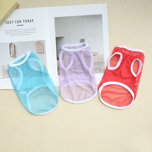 Chaleco de verano para mascotas, ropa transpirable de malla de color sólido para perros pequeños y gatos - Product Image 2