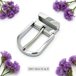 Hebilla angular de aleación de zinc cepillado de 35 mm con soporte trasero, hebilla de contorno nítido para cinturón de cuero de vestir para hombre - Product Image 4