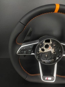 <span class=keywords><strong>Volante</strong></span> Deportivo con Costuras Personalizadas en Naranja para Audi A3 <span class=keywords><strong>A4</strong></span> A5 A6 A7 Q3 Q5 Q7 <span class=keywords><strong>S</strong></span> <span class=keywords><strong>Line</strong></span> - Product Image 5