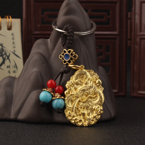 Pendentif Dragon en alliage de cuivre et laiton, bijou vintage pour homme, cadeau à thème - Product Image 4