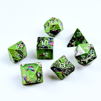 Dadu Polihedral Resin Matte Frosted 7 Buah 28G Set Dadu RPG DND Profesional Cetak Kupu-kupu untuk Permainan Papan Peran Meja
