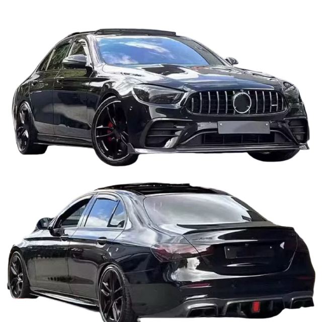 For Mercedes-Benz E-Class E43 E260 E300 2021-2023 Carbon Fiber Front Lip Skirt Rear Diffuser Spoiler Body Kit