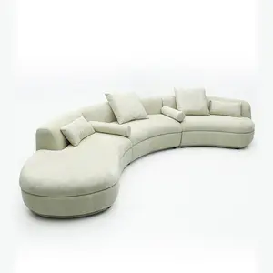Custom Italian Style Design Reception Sectional Sofas Set Furniture High Quality Modern Fabric Modular Curved Sofa Living Room