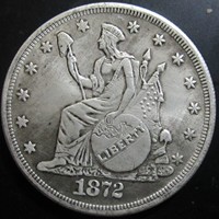 Pièce de monnaie commémorative souvenir de 1 dollar américain de 1872, 420 grains