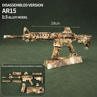Vente en gros LT 1:3 Jouet pistolet en métal miniature AR15 Camouflage feuilles mortes Kit de construction à l'échelle Modèle de pistolet en métal pour adultes Métal