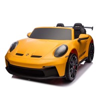 Voiture électrique 12V pour enfant sous licence Porsche 911 GT3, biplace en plastique avec télécommande et lecteur de musique, pour 2-4 ans