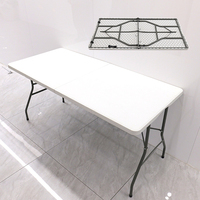 Vente en gros 180cm table pliable en plastique design moderne étanche et durable pour hôtel restaurant hôpital villa chambre entrée salle à manger