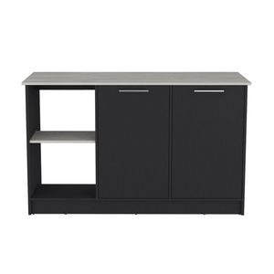 Juniper <b>Kitchen</b> Island with Double Door Cabinet and Open <b>Shelves</b> Large Top Surface Model D0100X32L28 - Product Image 6