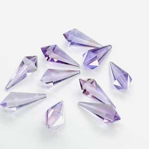 อัญมณีทรงปิรามิดสีชมพูอเมทิสต์ธรรมชาติ100% 20x7มม. อัญมณีแกะสลักแบบหลวมสำหรับทำเครื่องประดับการรักษาด้วยความเงางาม - Product Image 3