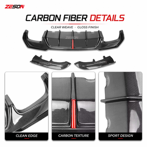 Difusor Trasero de 3 Piezas Estilo KB de Fibra de Carbono Seca con LED para <span class=keywords><strong>BMW</strong></span> Serie 4 G22 G23 430i M440i Coupé Convertible <span class=keywords><strong>2020</strong></span>+ - Product Image 4