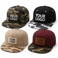 Gorra de Visera Plana con Camuflaje Personalizado y Logotipo Bordado en 3D, Gorra Snapback de Camuflaje para Marcas de Ropa Urbana y Clubes al Aire Libre