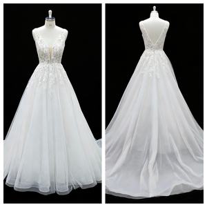 Nuevo Vestido <span class=keywords><strong>de</strong></span> Novia <span class=keywords><strong>de</strong></span> Encaje y Tul Color Marfil, Estilo Clásico, Elegante y Moderno, Línea A, Largo hasta el Suelo, Talla Grande, para <span class=keywords><strong>Boda</strong></span> <span class=keywords><strong>Civil</strong></span> Sencilla, 2026 - Product Image 6