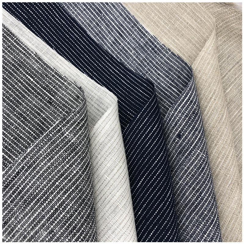 В НАЛИЧИИ 100 льняная ткань, полосатая льняная ткань для одежды