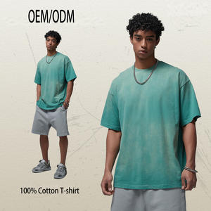 เสื้อยืดโอเวอร์ไซส์พิมพ์ลาย DTG ผ้าฝ้าย 100% ขายส่ง เสื้อยืดเปล่าเนื้อหนา แฟชั่นใหม่ คอกลม สำหรับผู้ชาย - Product Image 2