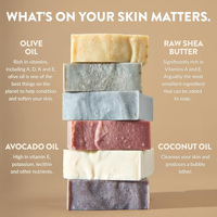 Savon Corporel OEM Nettoyant Exfoliant Hydratant Nourrissant Corps Visage Longue Durée Huile d'Olive Avocat Noix de Coco Beurre de Karité