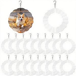 8 pouces, 20 pièces, éoliennes de jardin vierges double face en aluminium, éoliennes de sublimation vierges de 8 pouces - Product Image 1