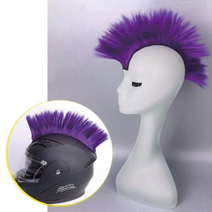 Acquista Casco Punk con Parrucche Mohawk, Patch Skinhead, Posticci per Moto, Ciclismo, Scooter, Polo, Sci, Snowboard, Cosplay, Accessori per Costumi - Product Image 2